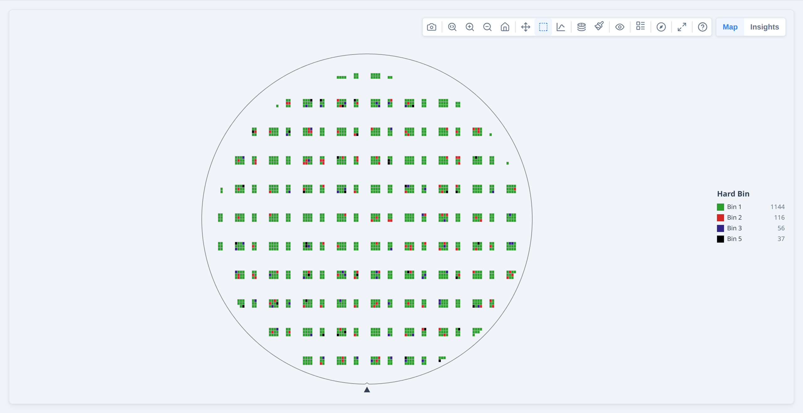 A multi-project wafer in the wafer view